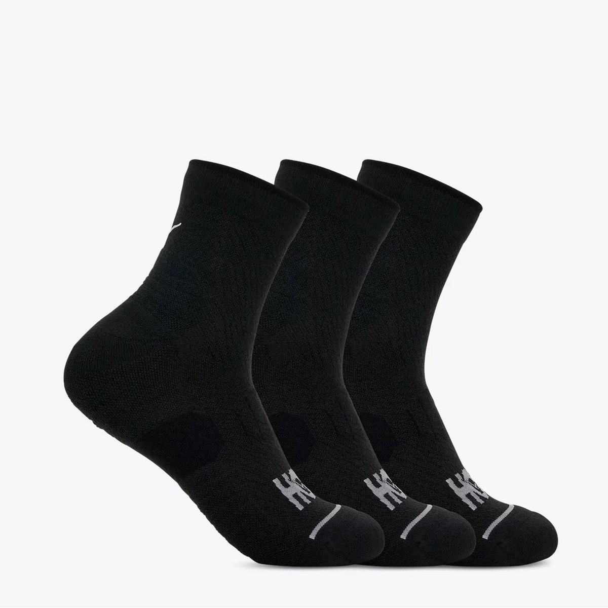 Hoka Quarter Run Sock | 3 Pack | Black / Black / Black