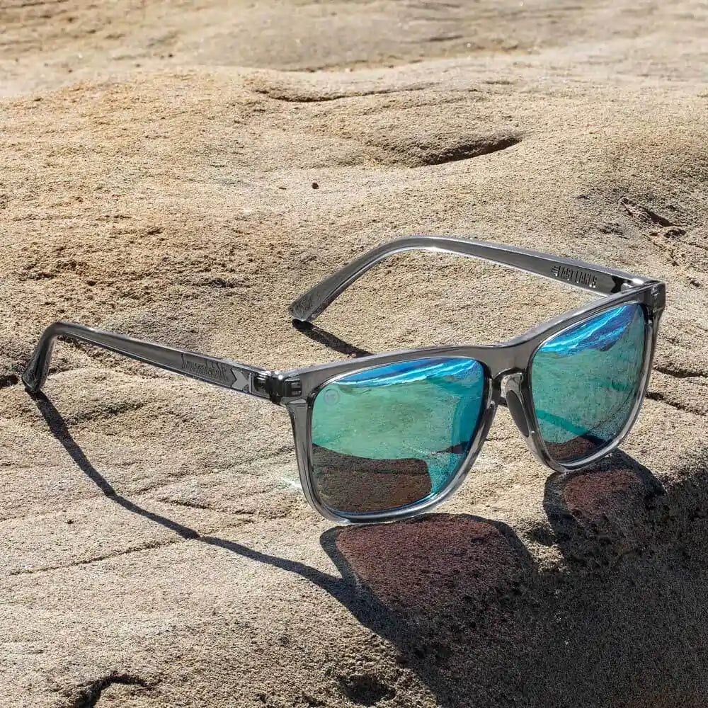 Knockaround Sunglasses | Fast Lanes Sport | Clear Grey / Aqua