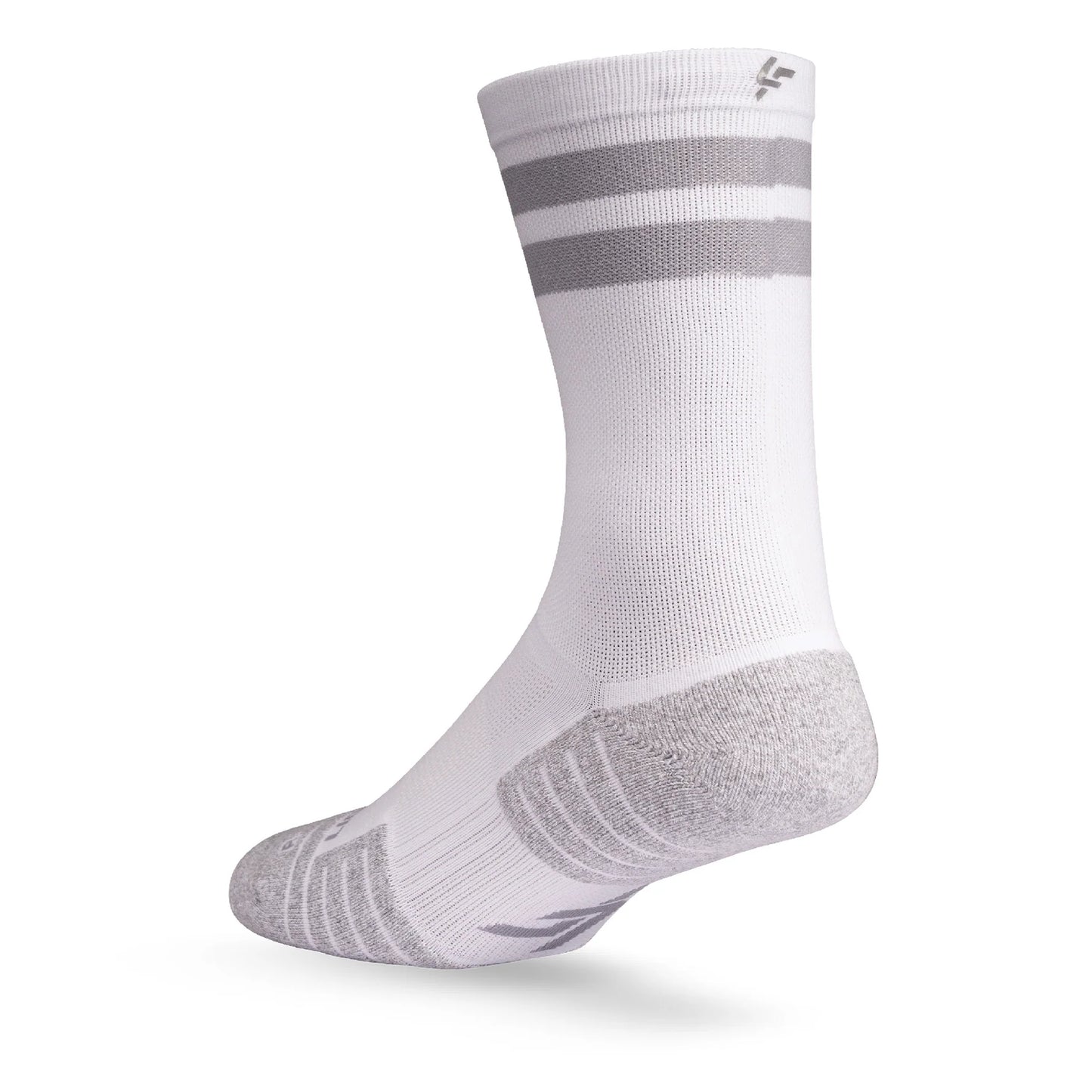 Lightfeet Performance Socks | Midweight | Half Crew | 2 Stripes White