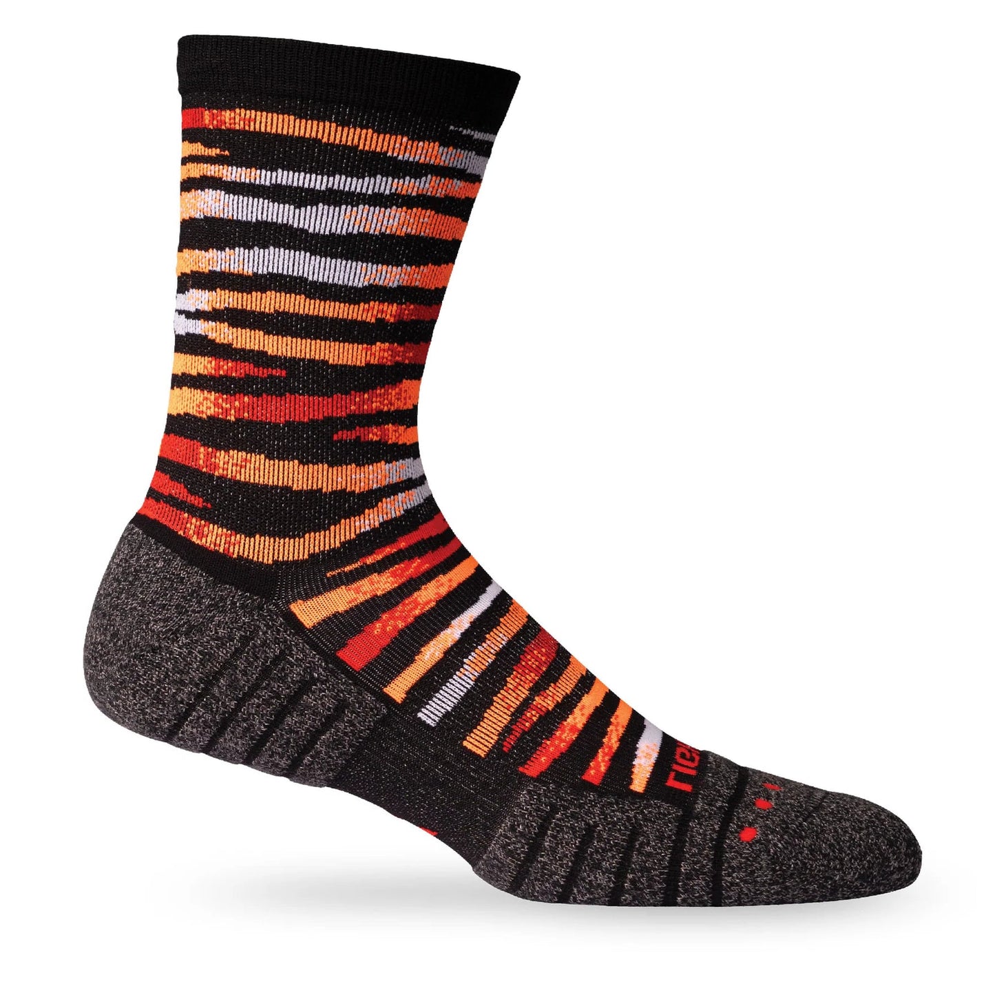 Lightfeet Performance Predator Socks | Midweight | Half Crew | Black / Red / Orange