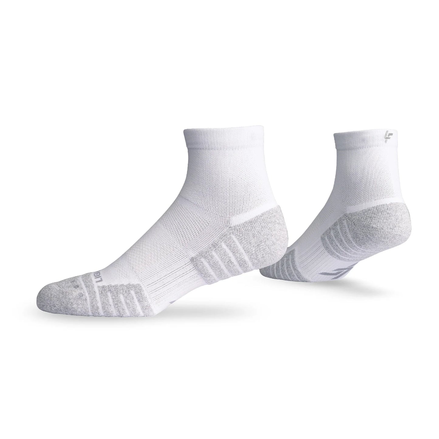 Lightfeet Performance Socks | Midweight | Quarter Crew | White
