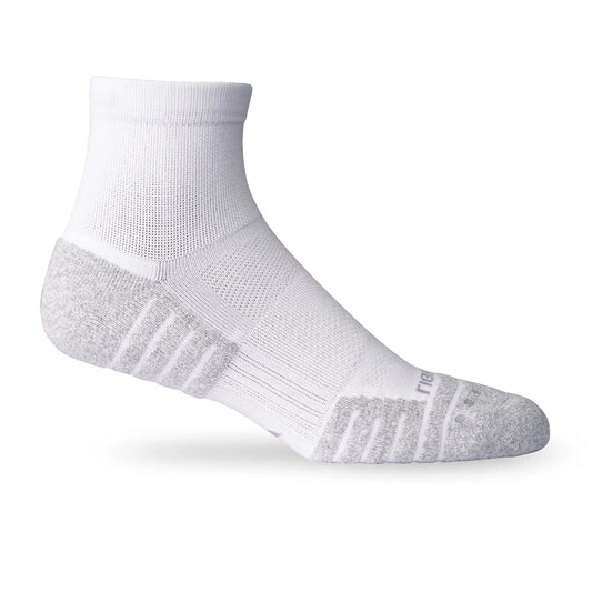 Lightfeet Performance Socks | Midweight | Quarter Crew | White