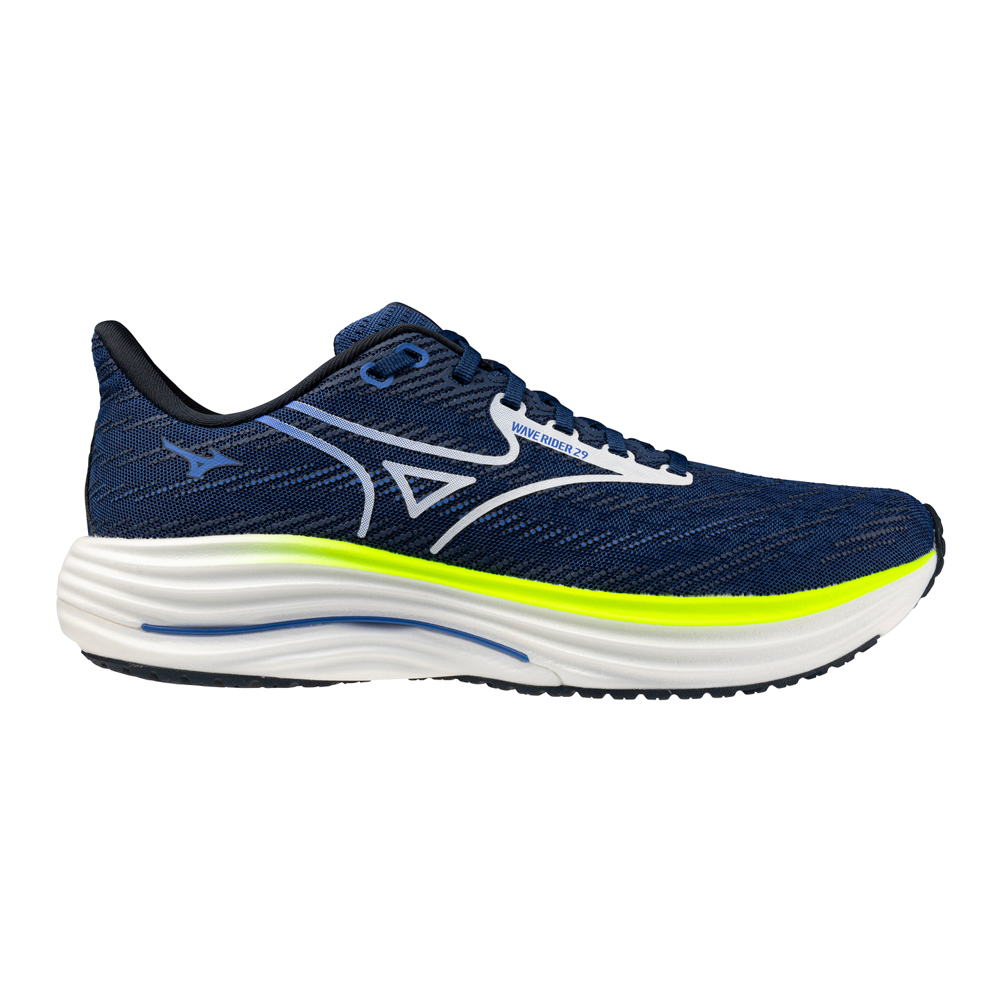 Mizuno Wave Rider 29 | Estate Blue / White / Lightning Yellow | Mens