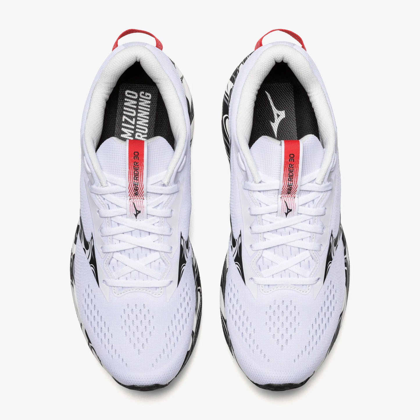 Mizuno Wave Rider 30 | White / Black / High Risk Red | Unisex