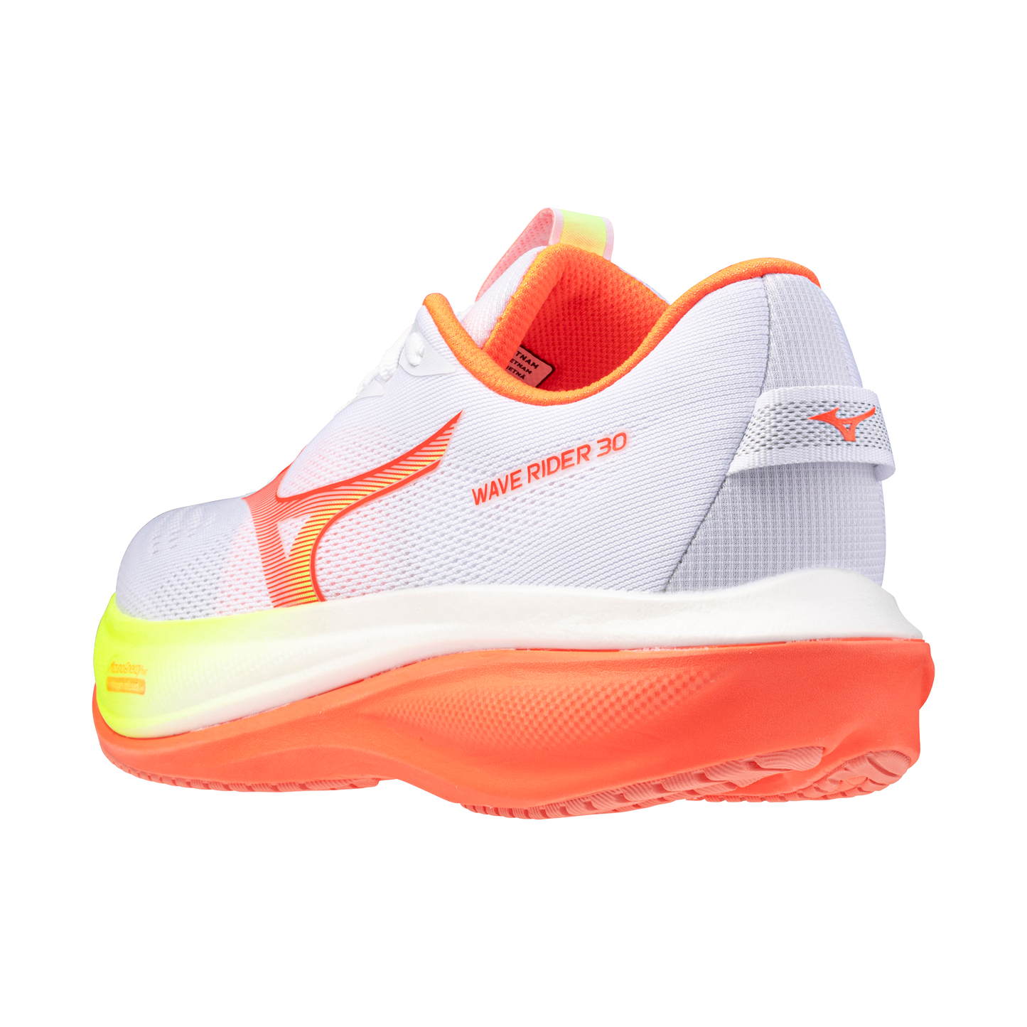 Mizuno Wave Rider 30 | White / Flamingo Coral / Lime Pulp | Womens