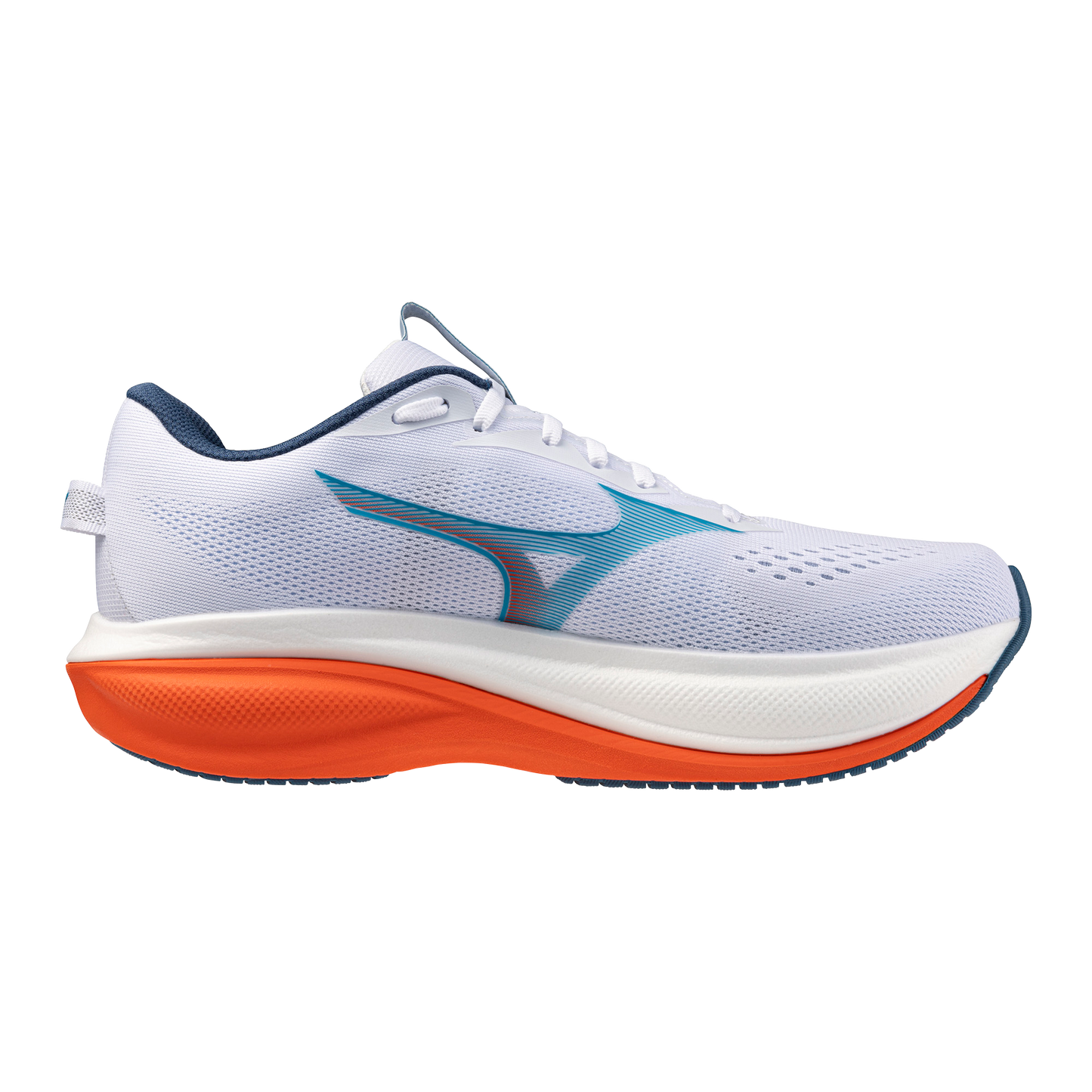 Mizuno Wave Rider 30 Wide | White / Blue Jewel / Orange | Mens