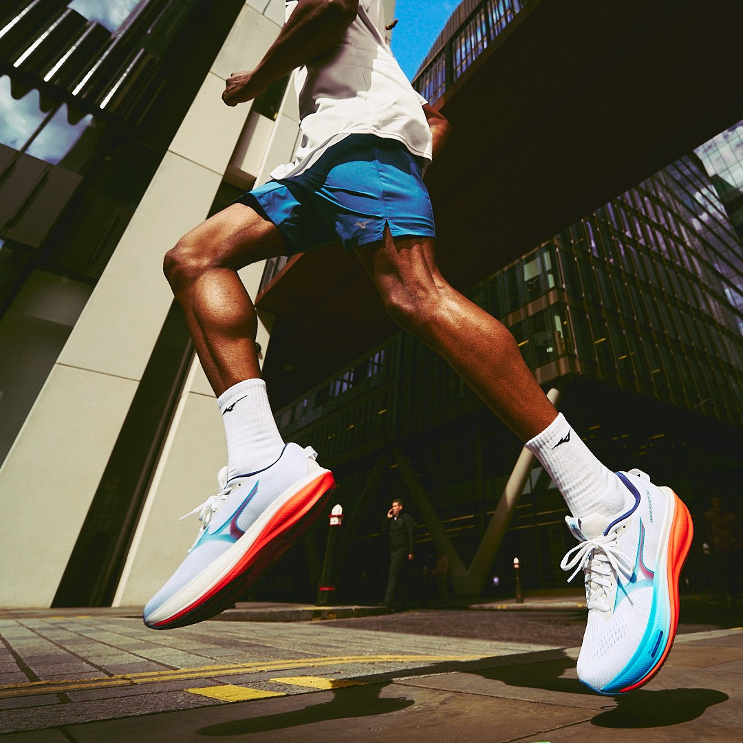 Mizuno Wave Rider 30 Wide | White / Blue Jewel / Orange | Mens