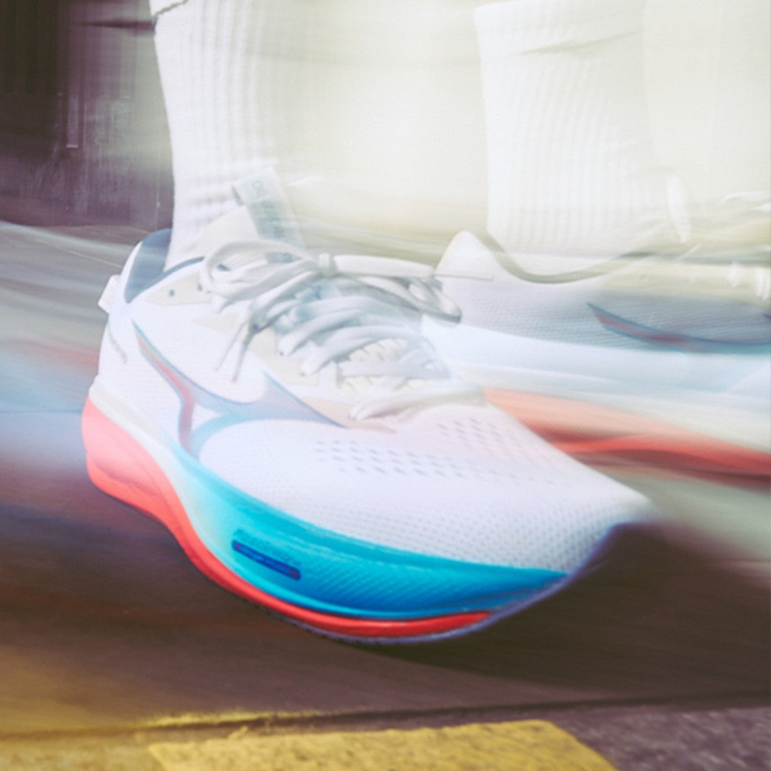 Mizuno Wave Rider 30 Wide | White / Blue Jewel / Orange | Mens