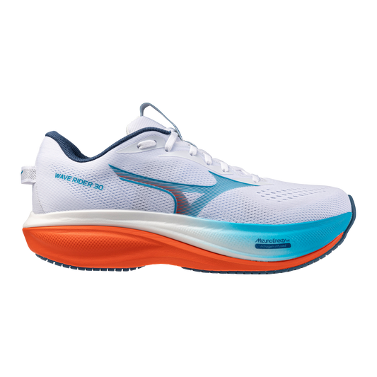 Mizuno Wave Rider 30 Wide | White / Blue Jewel / Orange | Mens