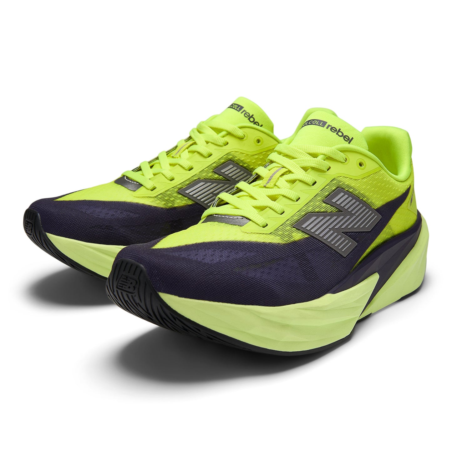 New Balance FuelCell Rebel v5 | Alkaline Green / Boysenberry / Dark Silver Metallic | Mens