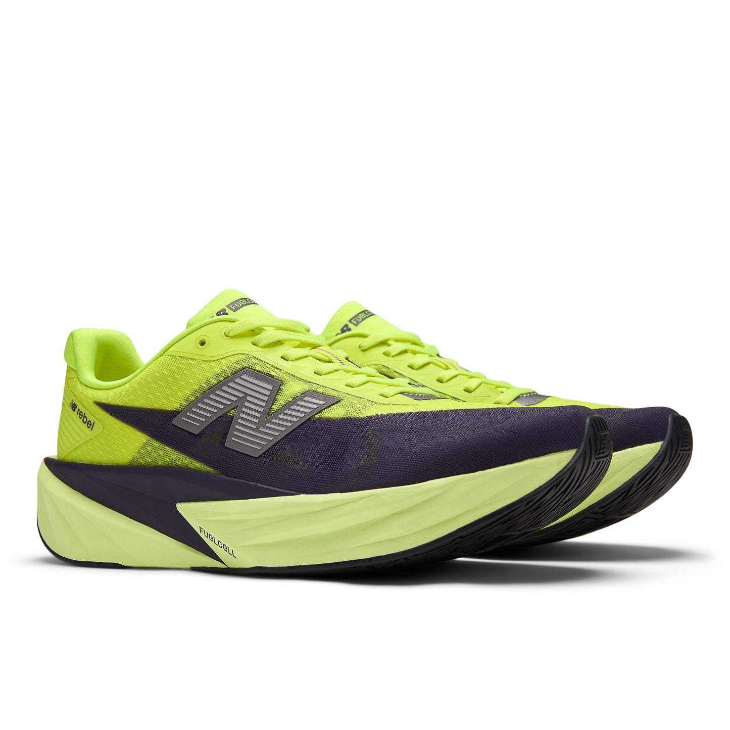New Balance FuelCell Rebel v5 | Alkaline Green / Boysenberry / Dark Silver Metallic | Mens