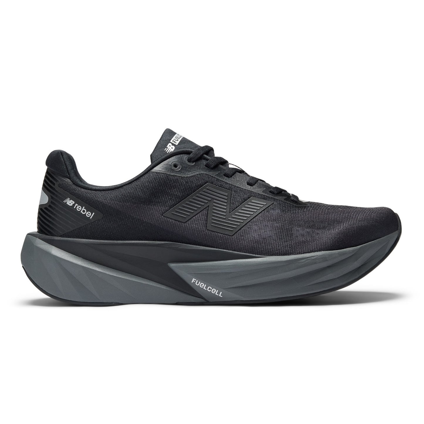 New Balance FuelCell Rebel v5 Wide | Black / Castlerock / Silver Metallic | Mens