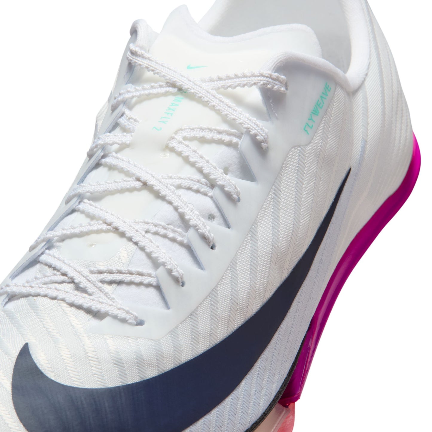 Nike Maxfly 2 Sprint Spikes | White / Bright Crimson / Hyper Turquoise / Obsidian | Unisex