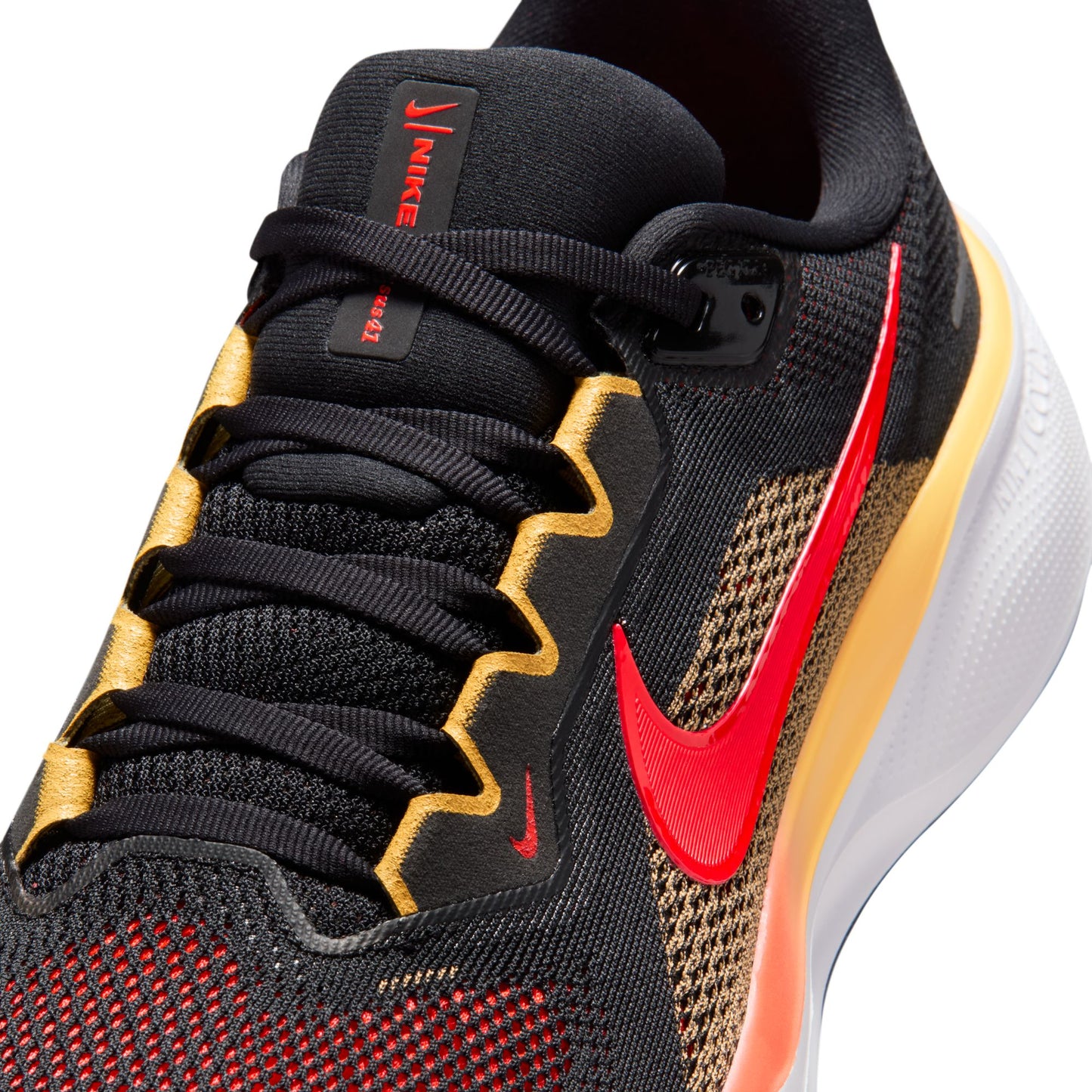 Nike Pegasus 41 | Black / Bright Crimson / Topaz Gold | Mens