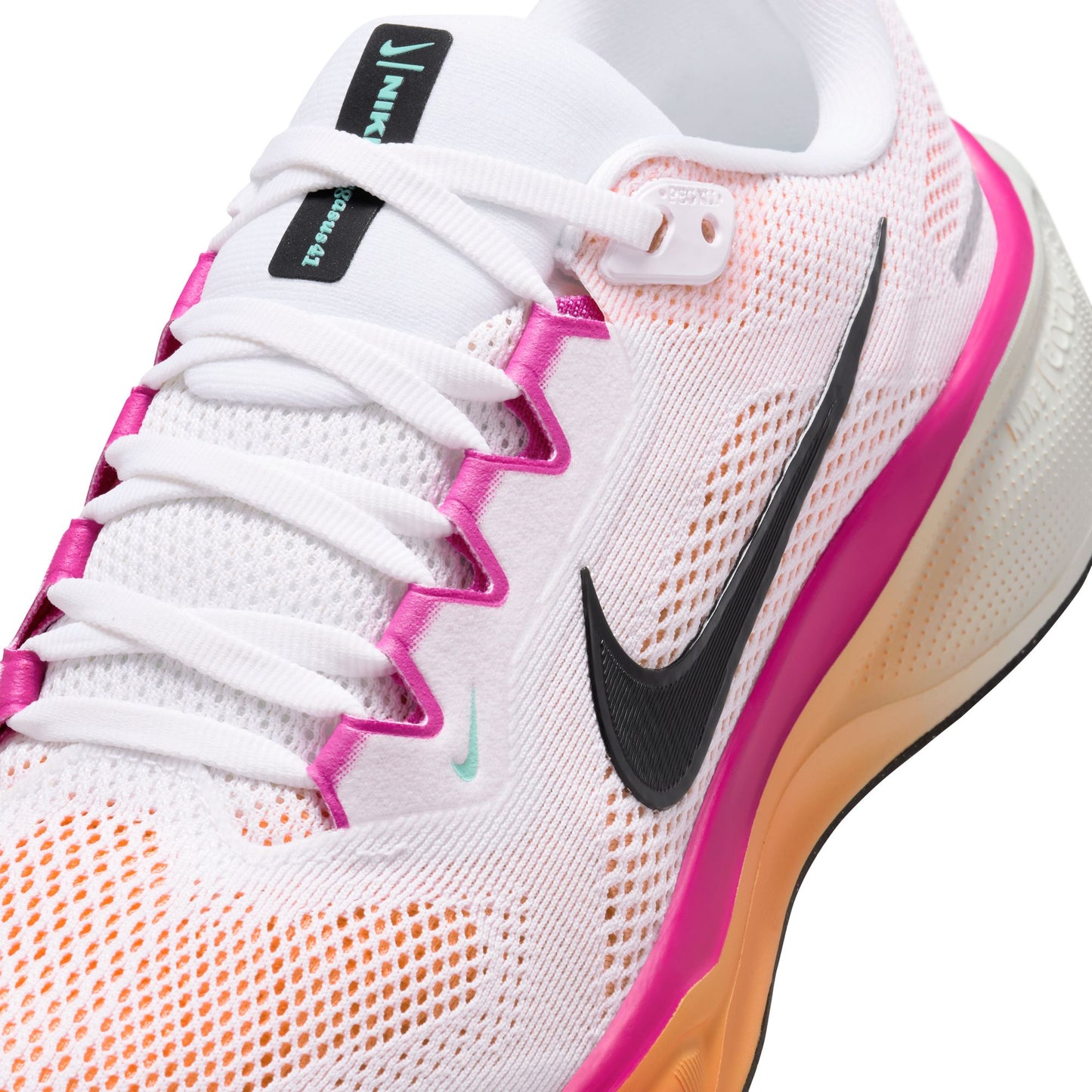 Nike Pegasus 41 | White / Black / Fire Pink / Orange Pulse | Womens