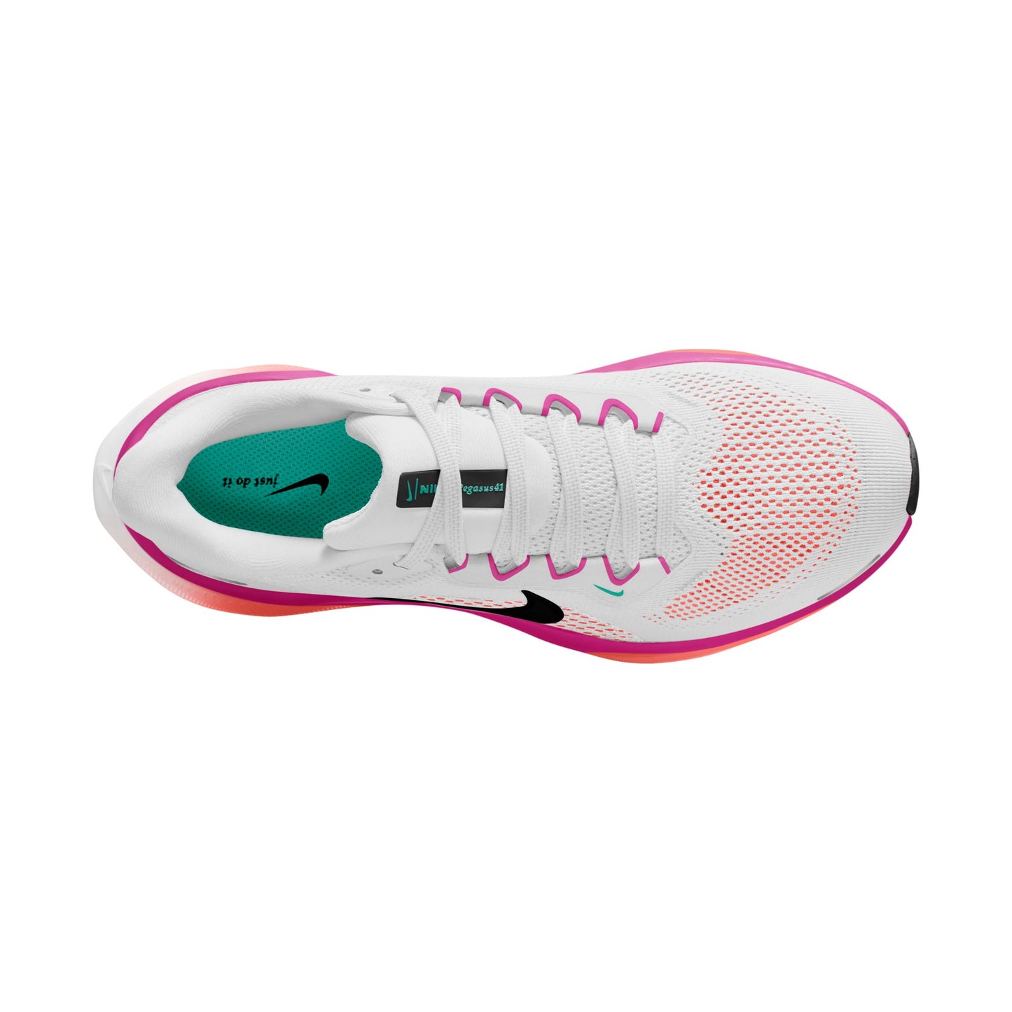 Nike Pegasus 41 | White / Black / Fire Pink / Orange Pulse | Womens