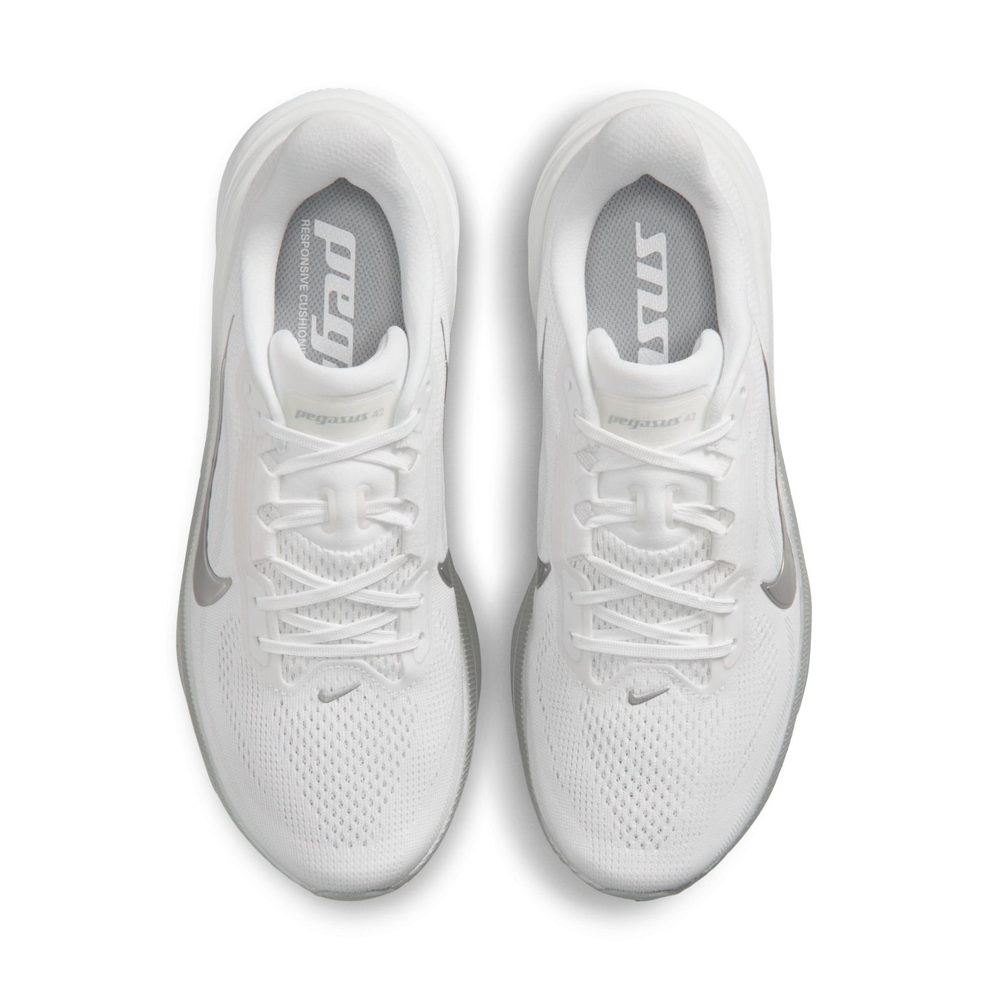 Nike Pegasus 42 | White / Metallic Silver / Wolf Grey | Womens