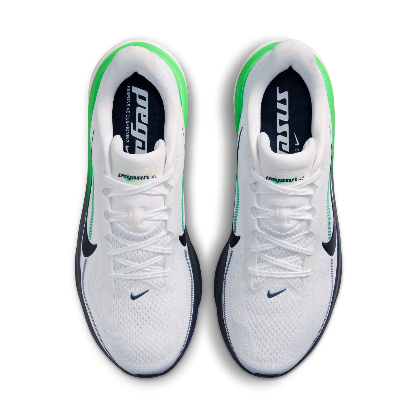 Nike Pegasus 42 | White / Midnight Navy / Green Spark | Mens