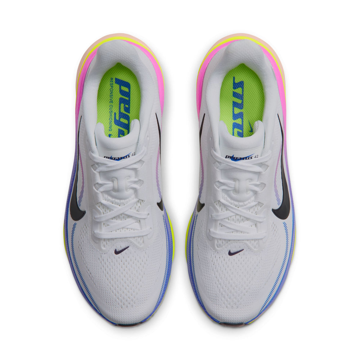 Nike Pegasus 42 | White / Purple Dynasty / Volt / Crimson Tint | Womens
