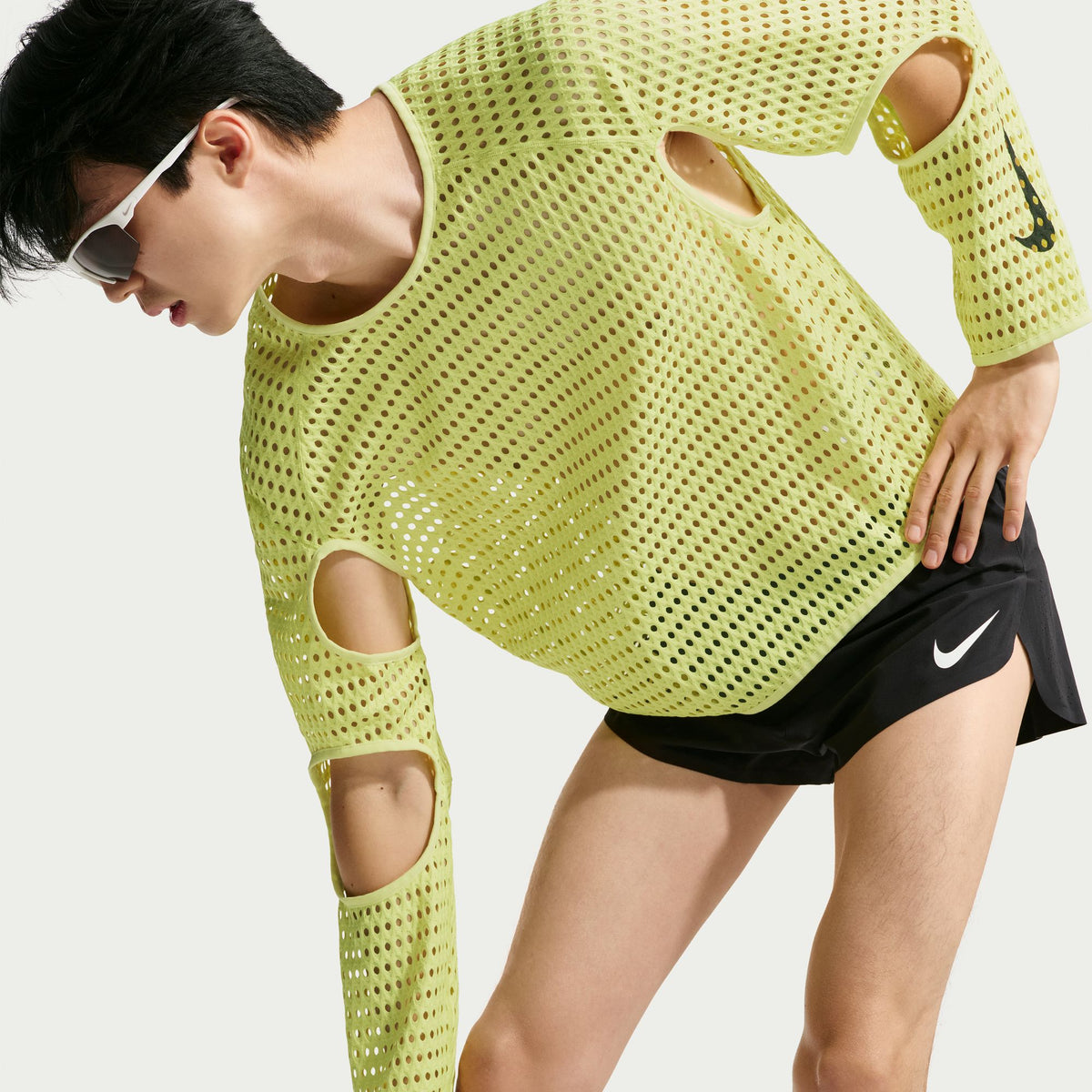 Nike Radical AirFlow Long Sleeve Tee | Light Lemon Twist / Black | Mens