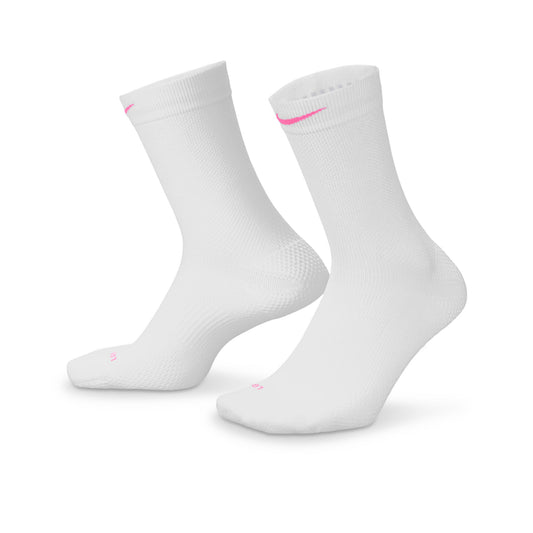 Nike Running Lightweight Sock | Crew Length | White / Hyper Pink