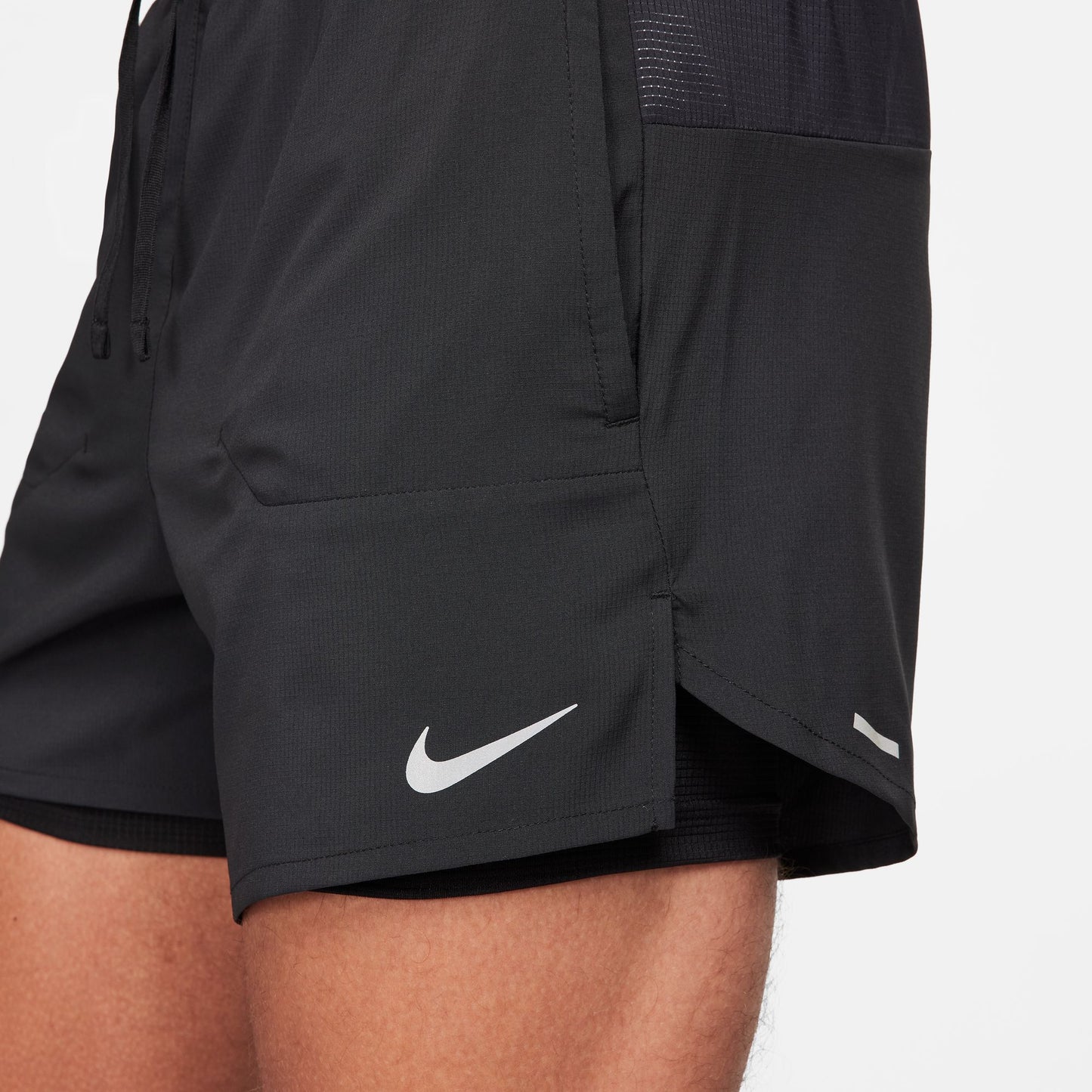 Nike Stride 5" 2-in-1 Shorts | Black / Reflective Silver | Mens