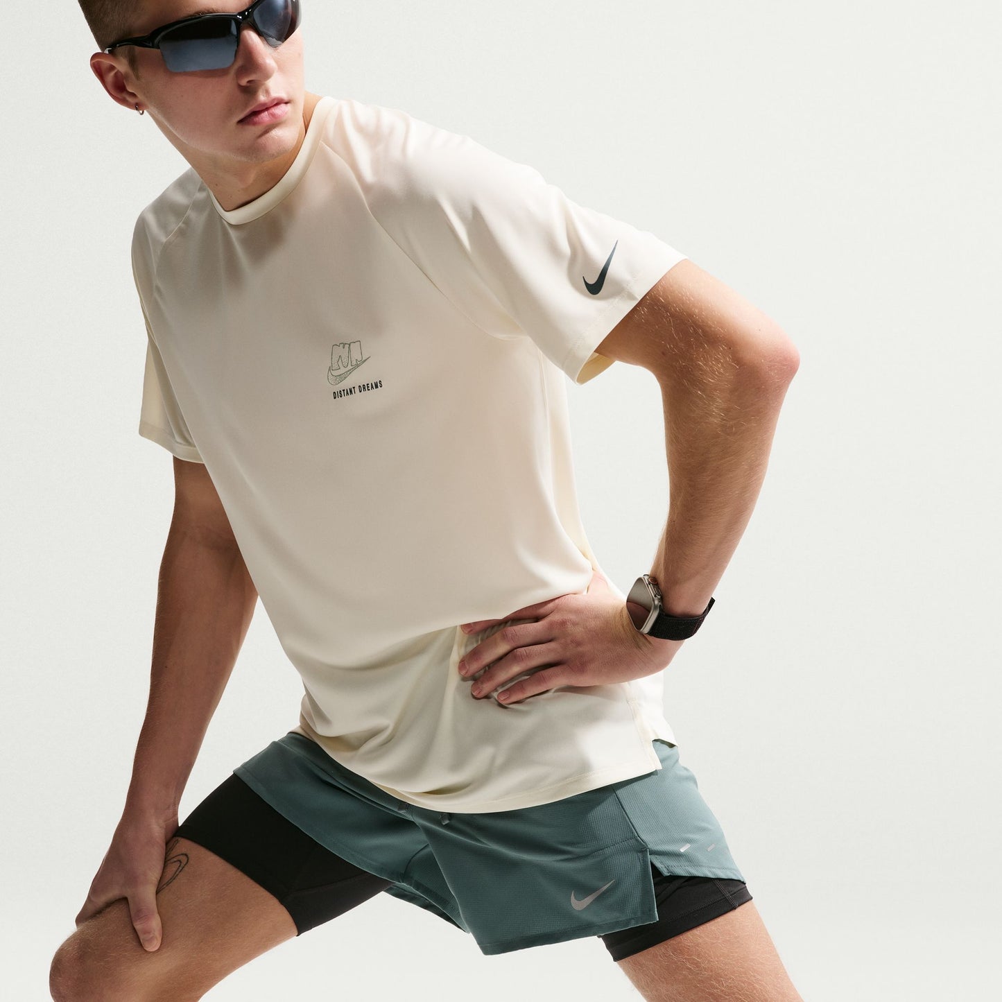 Nike Stride 5" Short | Mineral Slate / Reflective Silver | Mens