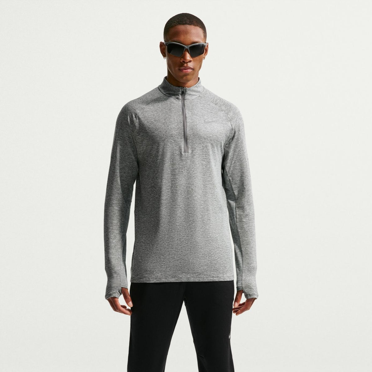 Nike Stride LS Tee | Smoke Grey / Heather | Mens