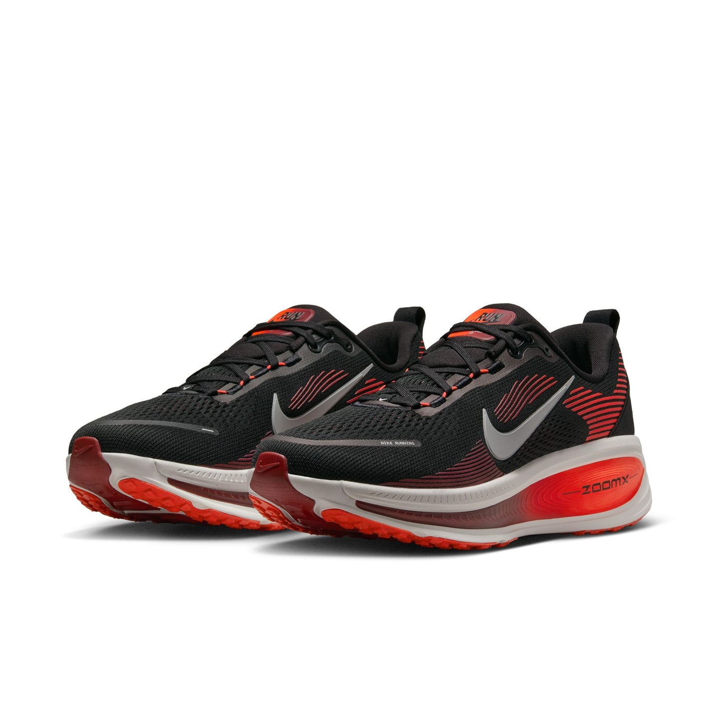 Nike Vomero 18 | Black / Bright Crimson / Metallic Silver | Mens