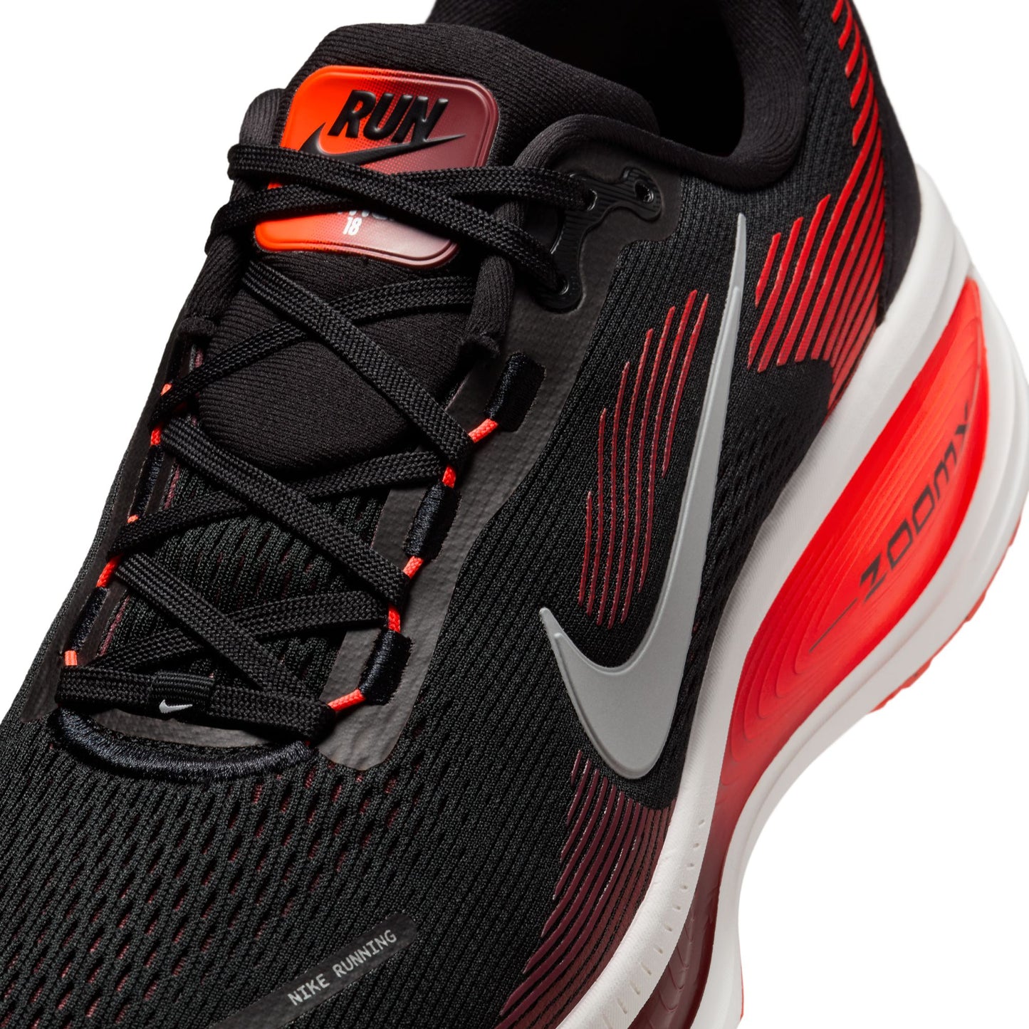Nike Vomero 18 | Black / Bright Crimson / Metallic Silver | Mens