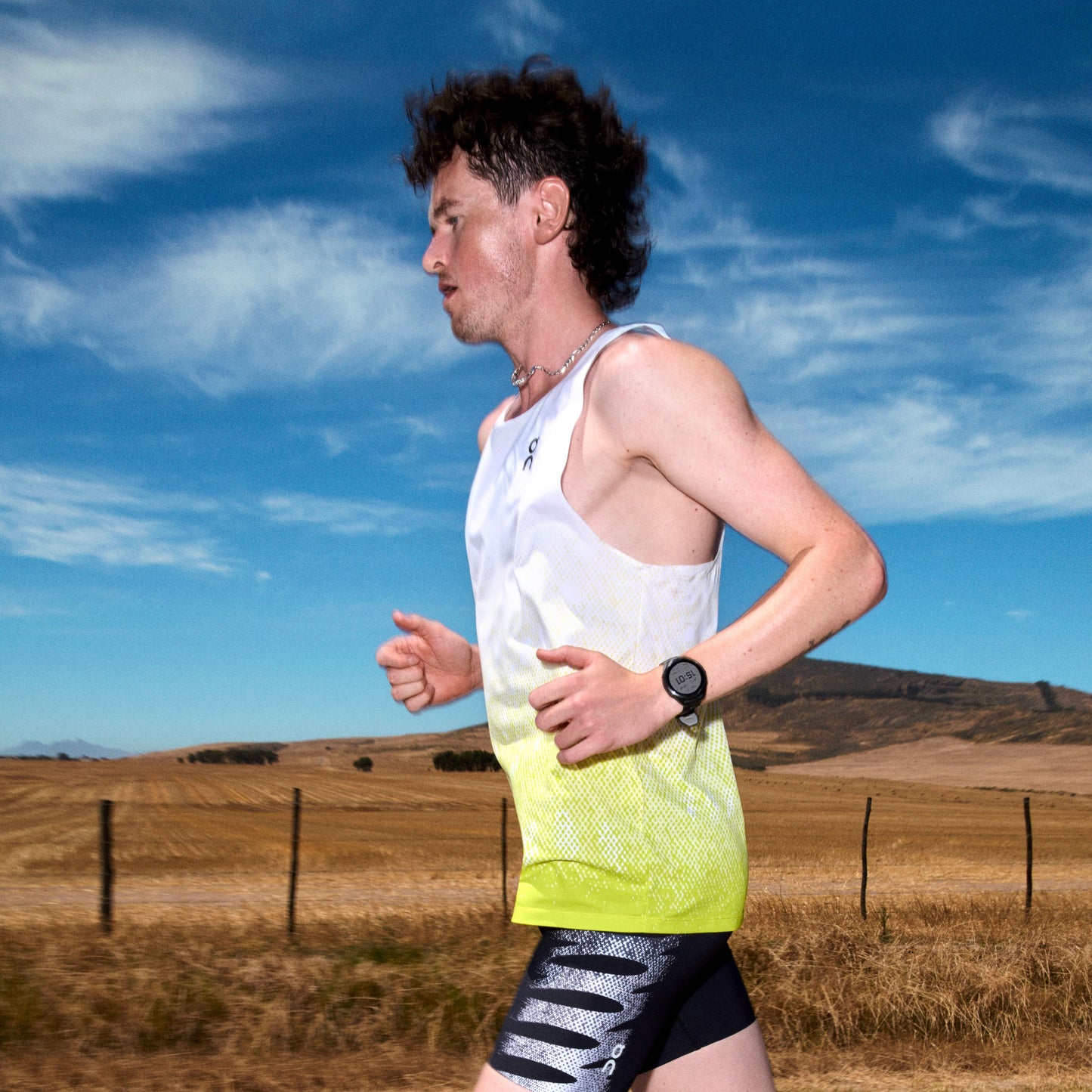 On Zero Singlet | White / Lime | Mens