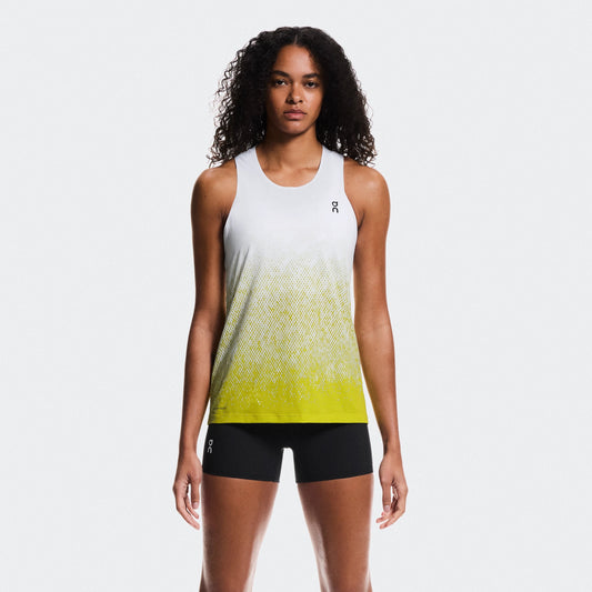On Zero Singlet | White / Lime | Womens