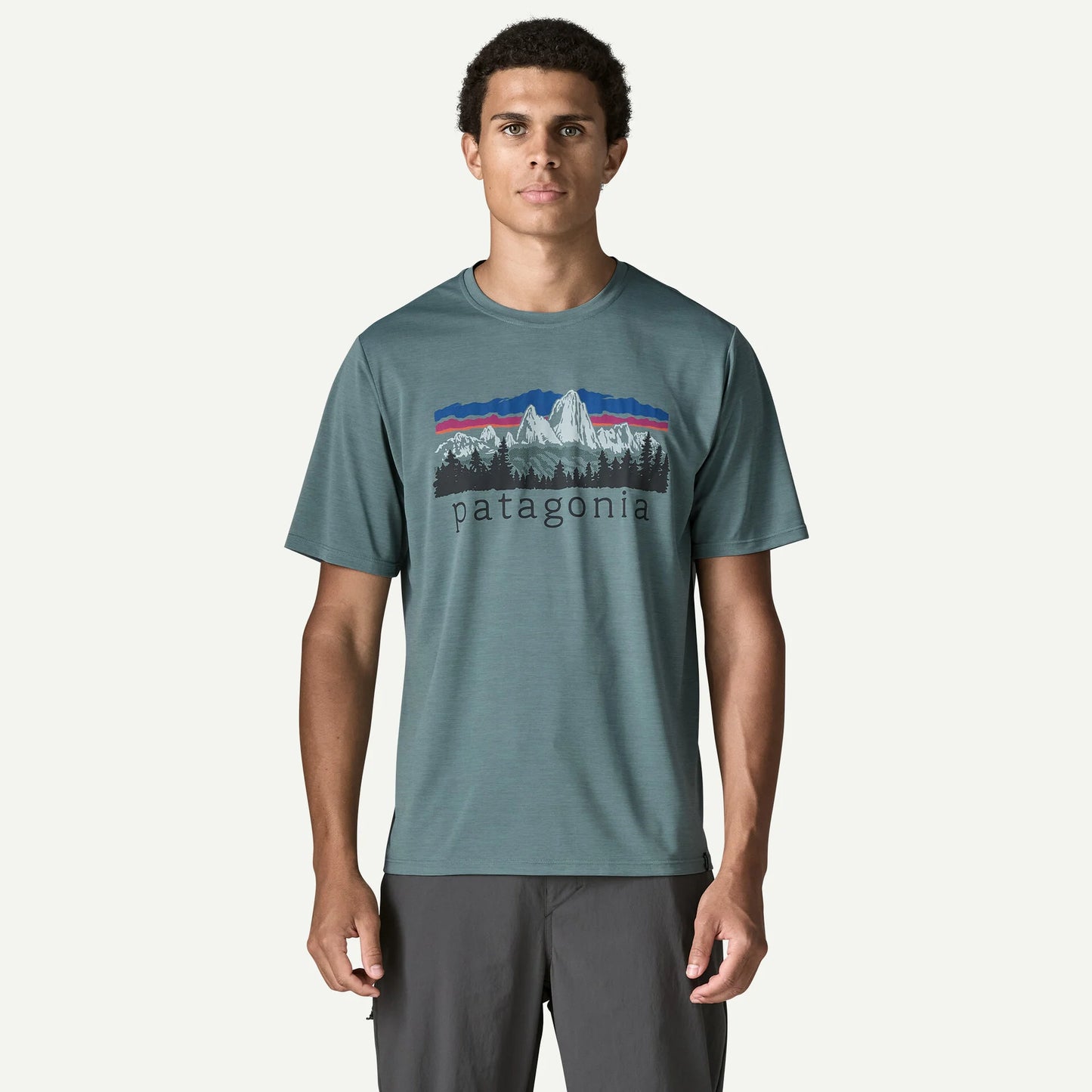 Patagonia Capilene Cool Daily Shirt | Fitz Roy Foothills: Light Blue Sage X-Dye | Mens