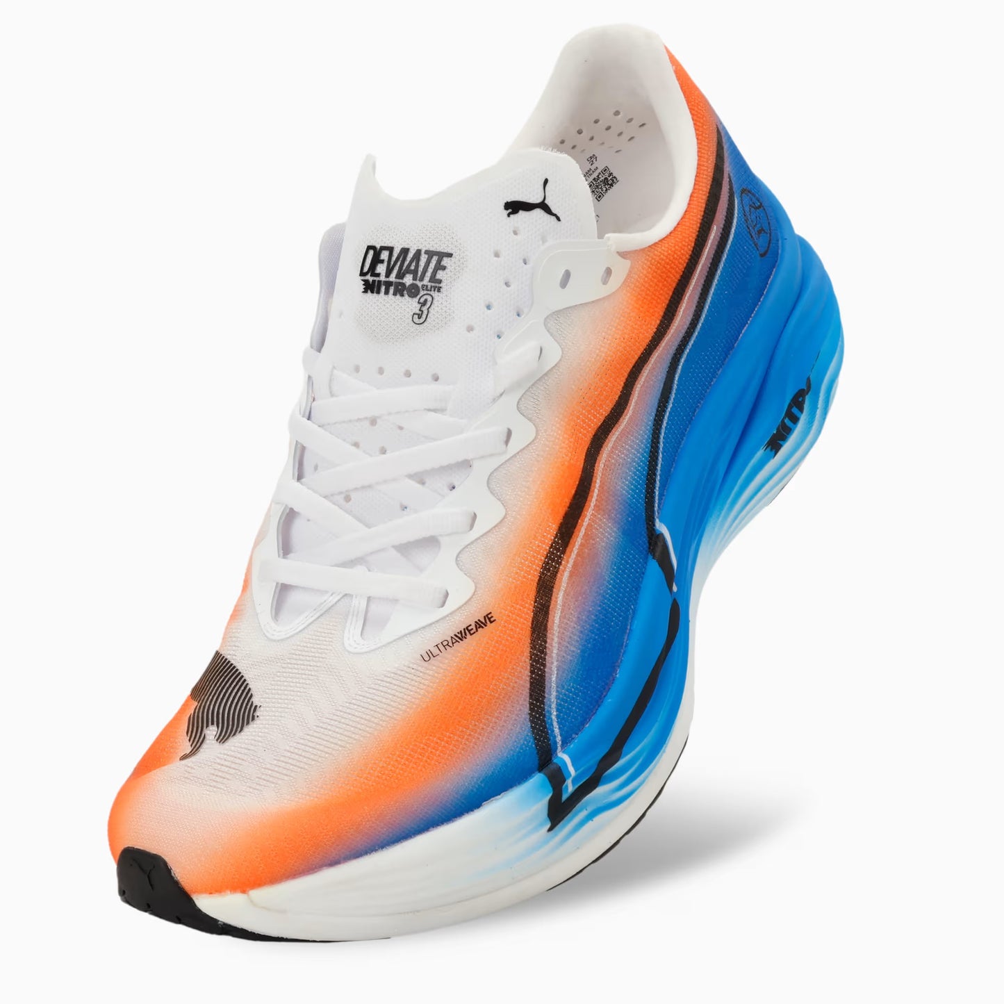 Puma Deviate NITRO  Elite 3 Ekiden | White / Heat Fire / Black | Mens