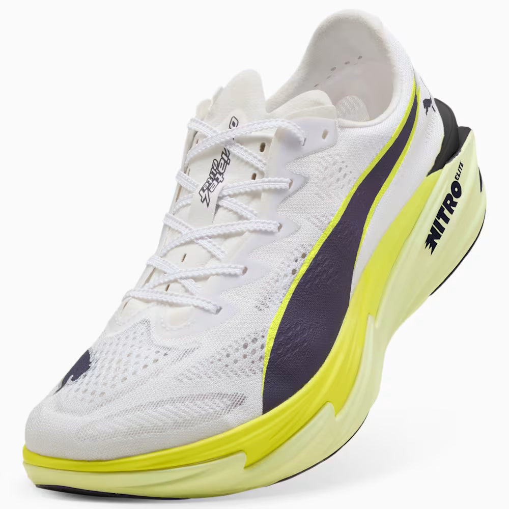 Puma Deviate NITRO Elite 4 | PUMA White/ Apple Spritz / Lux Lime | Mens