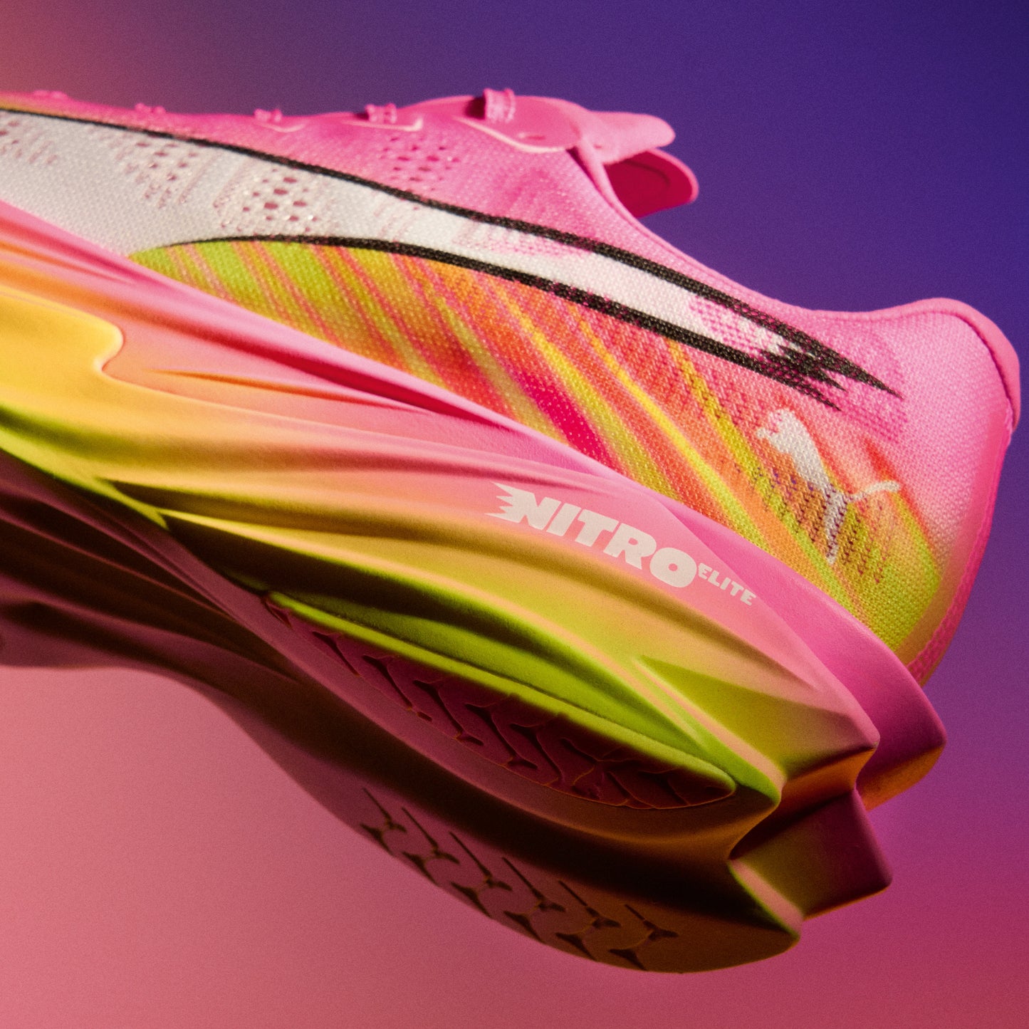 Puma Deviate NITRO Elite 4 ST | Poison Pink / Yellow Alert / Bright Aqua | Mens