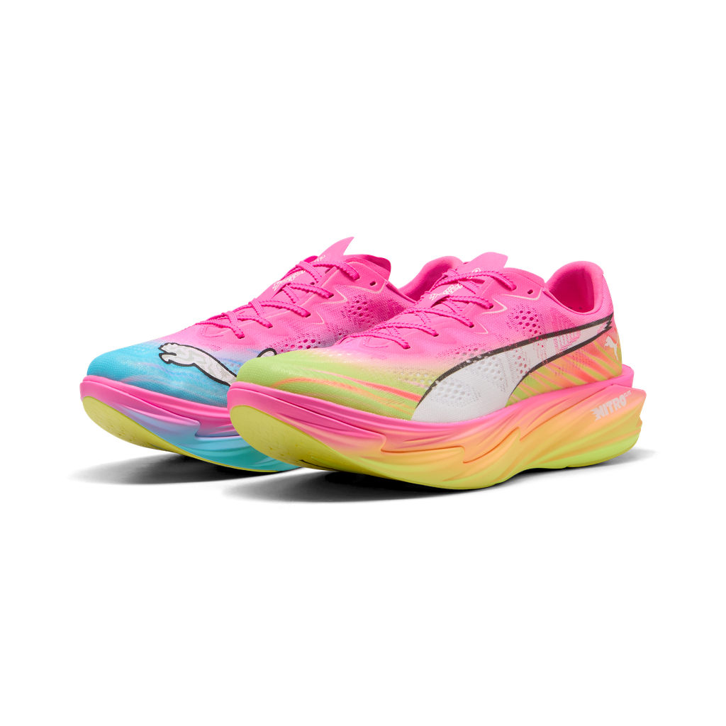 Puma Deviate NITRO Elite 4 ST | Poison Pink / Yellow Alert / Bright Aqua | Mens