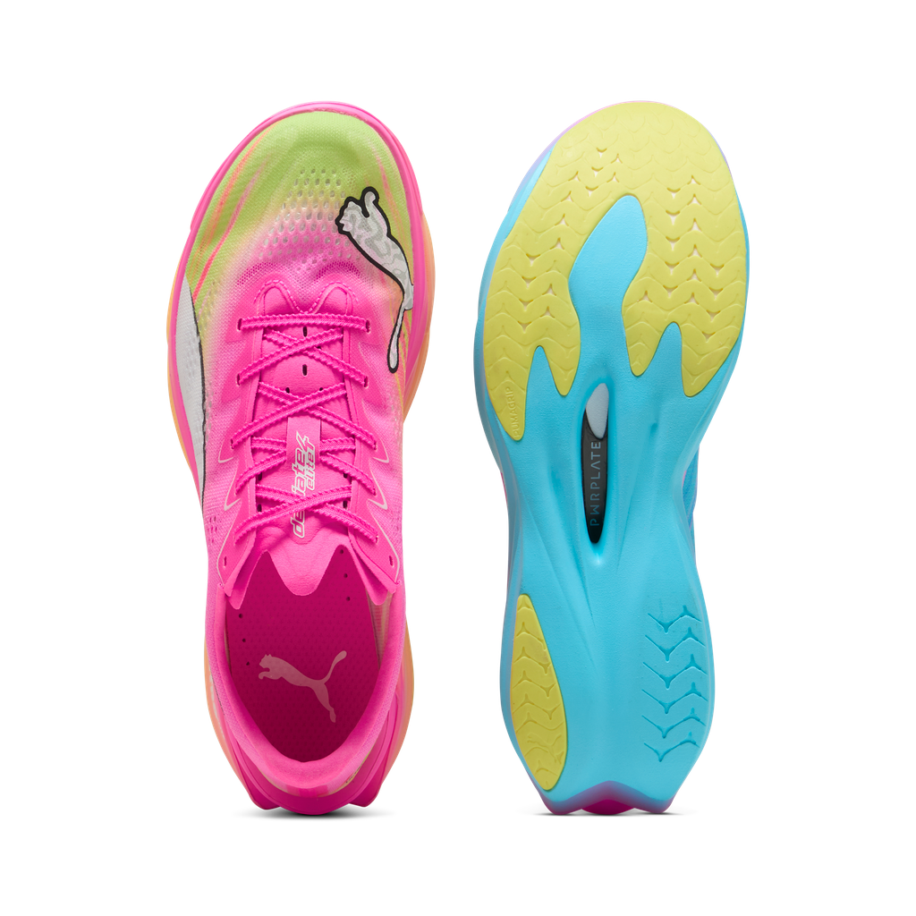 Puma Deviate NITRO Elite 4 ST | Poison Pink / Yellow Alert / Bright Aqua | Mens