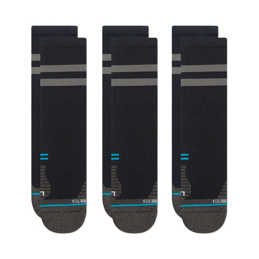 Stance Socks | Ultralight Cushion | Crew Length | 3 Pack | Franchise Black