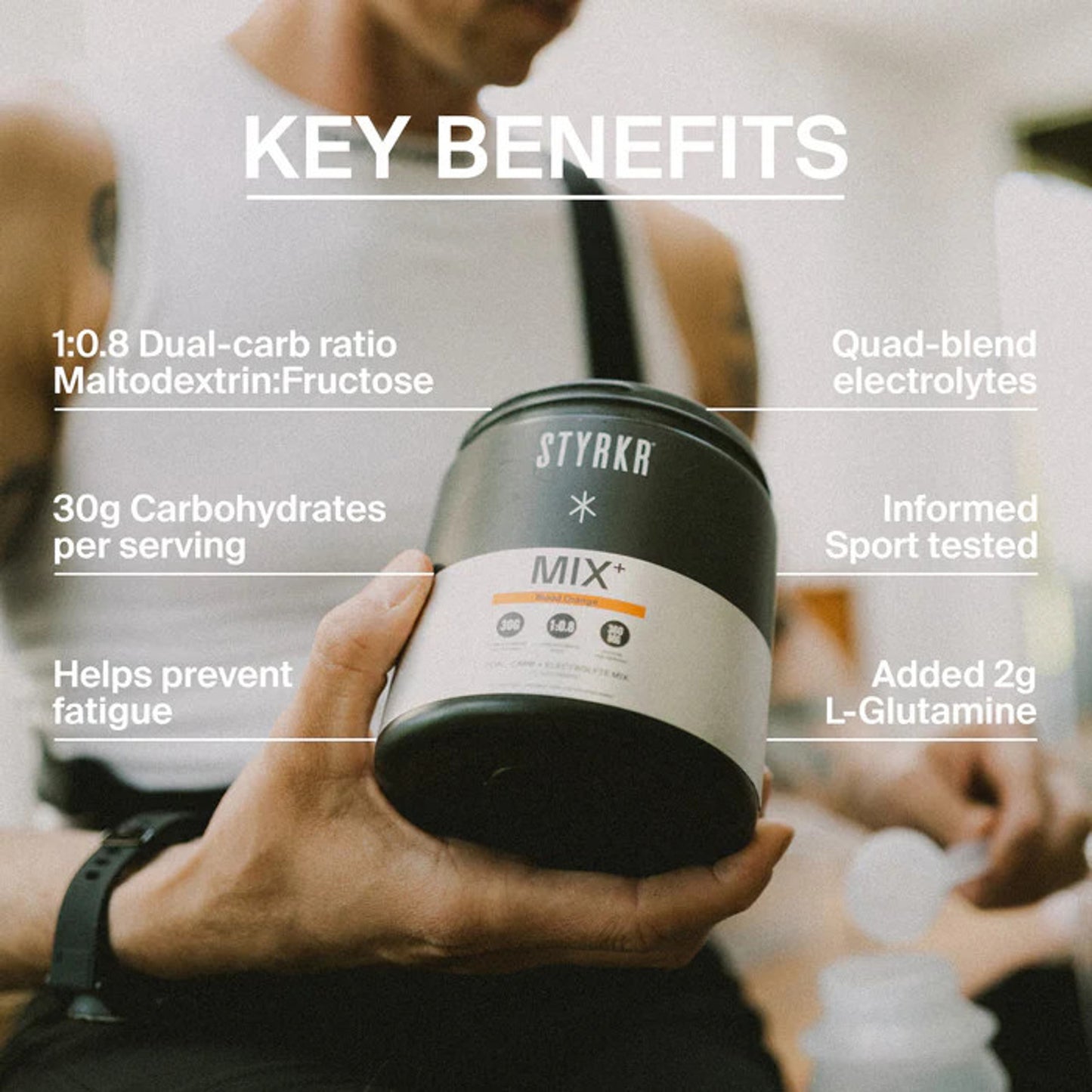 Styrkr Mix+ Dual Carb + Electrolyte Powder | 15 Serves | Lime & Mint