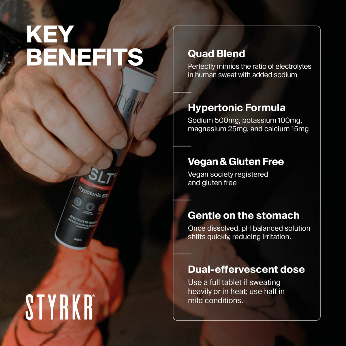 Styrkr SLT07 Quad-Blend Electrolyte Tablets | 500mg Mild Berry